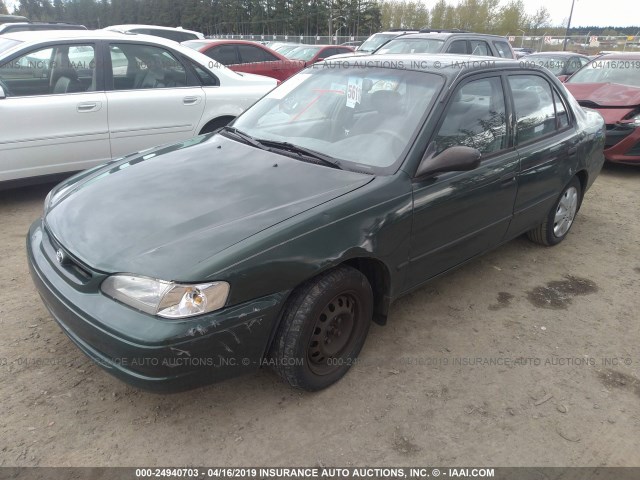 1NXBR12E4YZ376505 - 2000 TOYOTA COROLLA VE/CE/LE GREEN photo 2