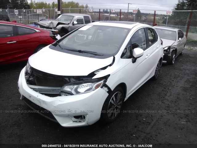 JHMGK5H77GS012554 - 2016 HONDA FIT EX/EXL WHITE photo 2