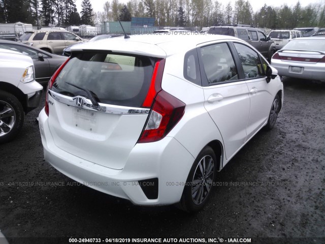 JHMGK5H77GS012554 - 2016 HONDA FIT EX/EXL WHITE photo 4