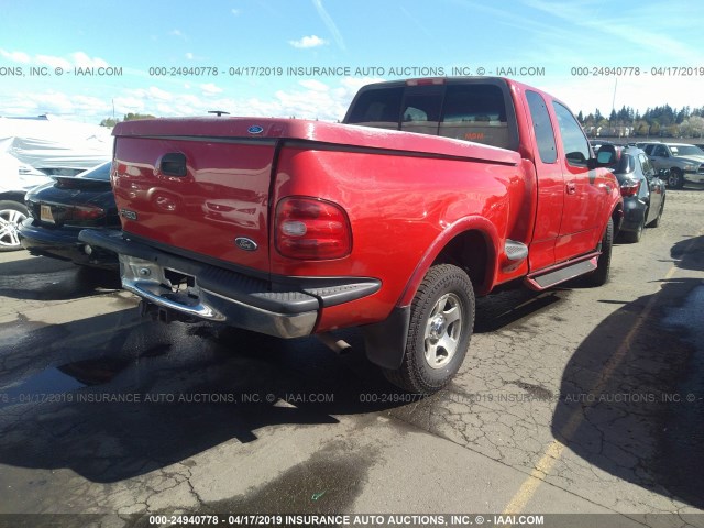 2FTRX08L1XCA04420 - 1999 FORD F150 RED photo 4