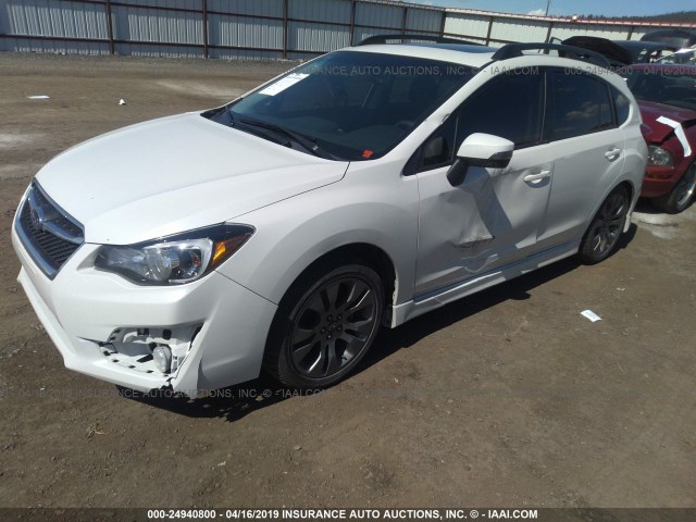 JF1GPAU64F8305399 - 2015 SUBARU IMPREZA SPORT WHITE photo 2