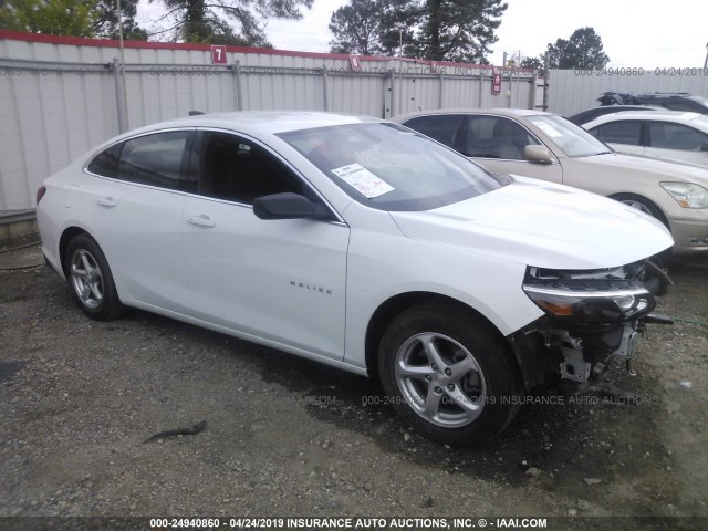 1G1ZB5ST7JF103333 - 2018 CHEVROLET MALIBU LS WHITE photo 1