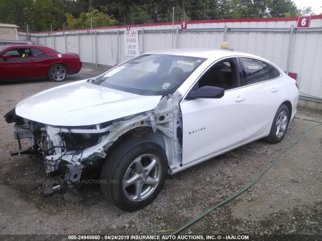 1G1ZB5ST7JF103333 - 2018 CHEVROLET MALIBU LS WHITE photo 2