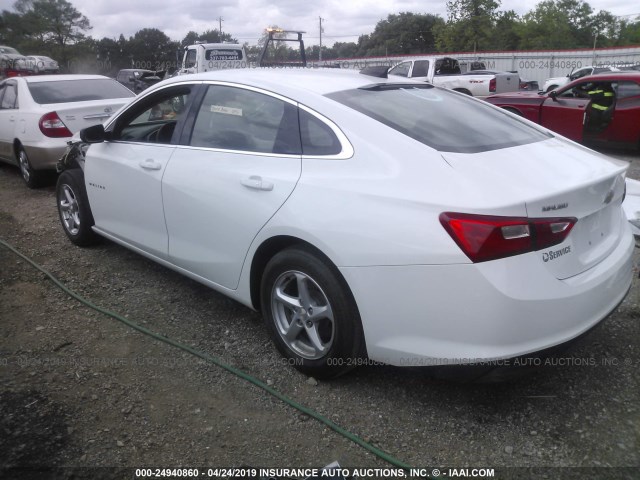 1G1ZB5ST7JF103333 - 2018 CHEVROLET MALIBU LS WHITE photo 3