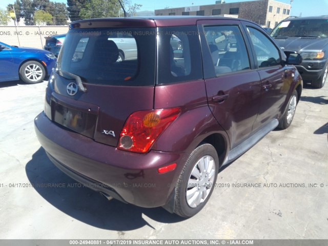 JTKKT624450098159 - 2005 TOYOTA SCION XA MAROON photo 4