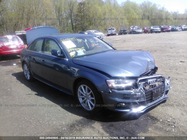 WAUFFAFL8FN001759 - 2015 AUDI A4 PREMIUM PLUS BLUE photo 1