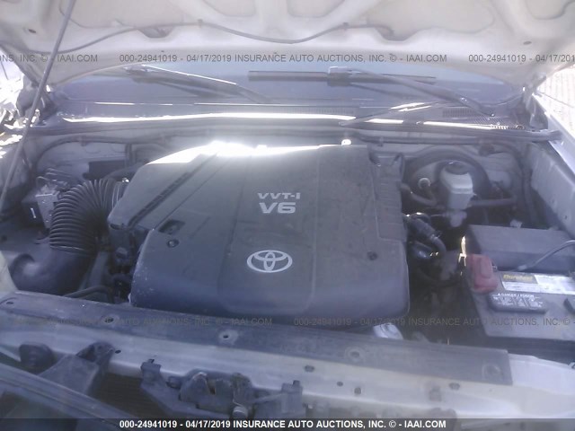 5TEUU42N08Z548890 - 2008 TOYOTA TACOMA ACCESS CAB ვერცხლისფერი ფოტო 10
