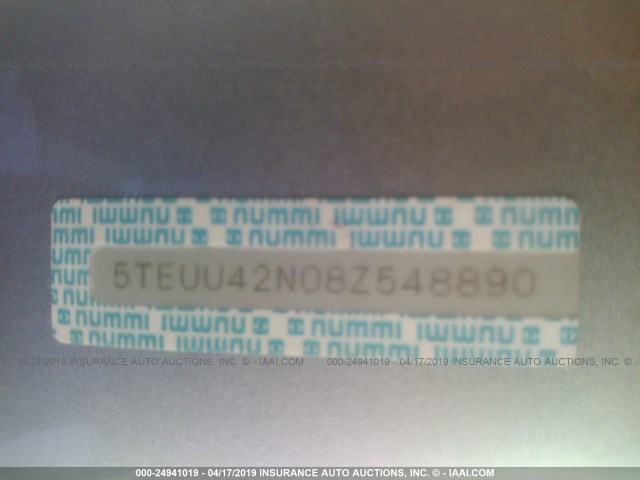 5TEUU42N08Z548890 - 2008 TOYOTA TACOMA ACCESS CAB ვერცხლისფერი ფოტო 9