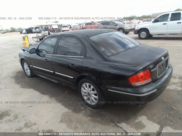 KMHWF35H24A995319 - 2004 HYUNDAI SONATA GLS/LX BLACK photo 3