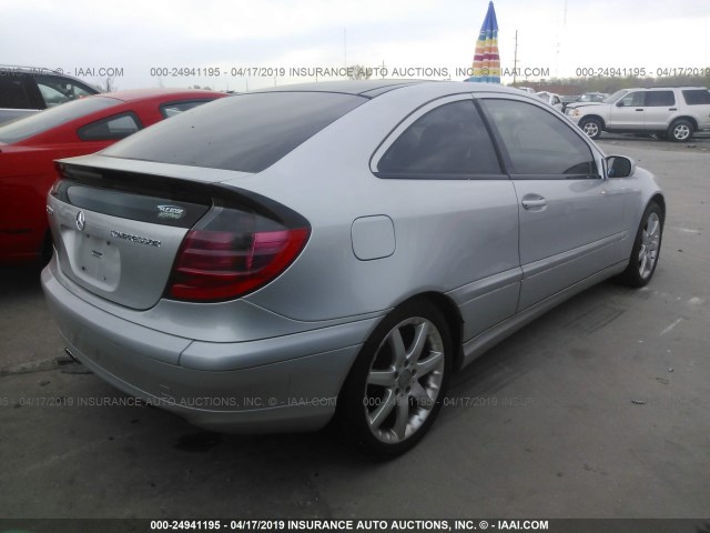 WDBRN40J23A422180 - 2003 MERCEDES-BENZ C 230K SPORT COUPE SILVER photo 4