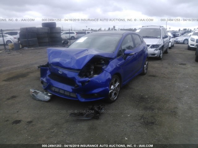 3FADP4GX6FM172424 - 2015 FORD FIESTA ST BLUE photo 2