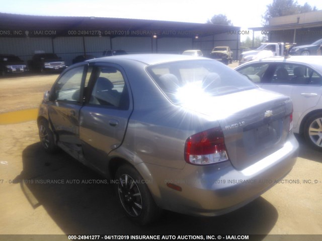 KL1TD56666B659263 - 2006 CHEVROLET AVEO LS GRAY photo 3