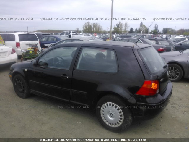 WVWBA21J2YW398894 - 2000 VOLKSWAGEN GOLF GL BLACK photo 3