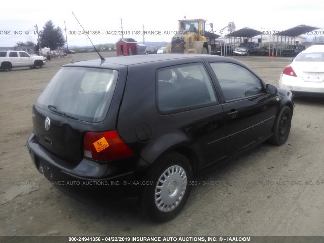 WVWBA21J2YW398894 - 2000 VOLKSWAGEN GOLF GL BLACK photo 4