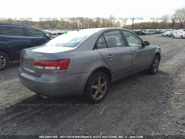 5NPEU46F07H291772 - 2007 HYUNDAI SONATA SE/LIMITED GRAY photo 4