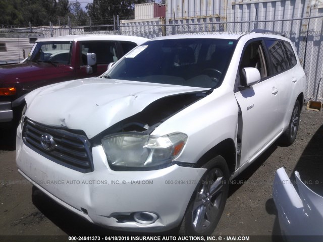 JTEDS43A982020105 - 2008 TOYOTA HIGHLANDER SPORT WHITE photo 2