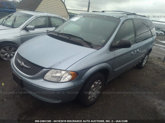 2C4GP44R04R569470 - 2004 CHRYSLER TOWN & COUNTRY LX Light Blue photo 2