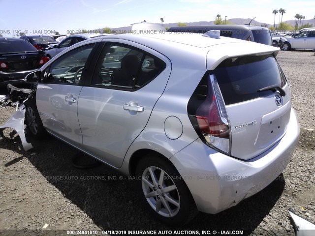 JTDKDTB39F1099197 - 2015 TOYOTA PRIUS C SILVER photo 3