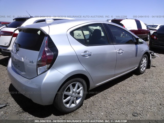 JTDKDTB39F1099197 - 2015 TOYOTA PRIUS C SILVER photo 4