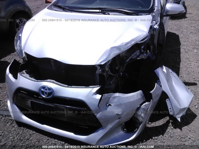 JTDKDTB39F1099197 - 2015 TOYOTA PRIUS C SILVER photo 6