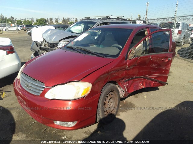 1NXBR32EX4Z273661 - 2004 TOYOTA COROLLA CE/LE/S RED photo 2