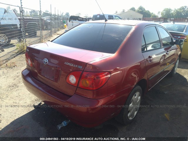 1NXBR32EX4Z273661 - 2004 TOYOTA COROLLA CE/LE/S RED photo 4