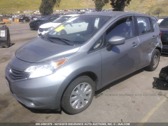 3N1CE2CP0FL369104 - 2015 NISSAN VERSA NOTE S/S PLUS/SV/SL/SR GRAY photo 2