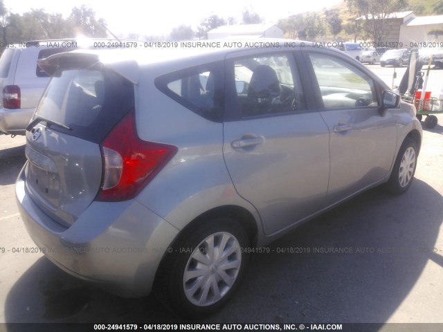 3N1CE2CP0FL369104 - 2015 NISSAN VERSA NOTE S/S PLUS/SV/SL/SR GRAY photo 4