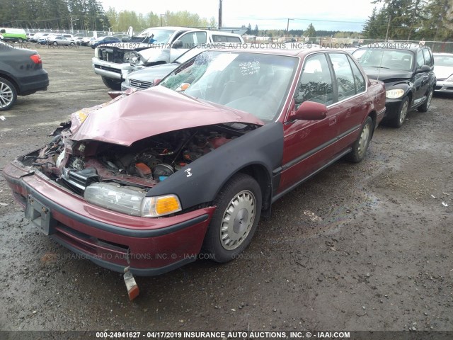 JHMCB7570NC052612 - 1992 HONDA ACCORD EX/EX-R RED photo 2