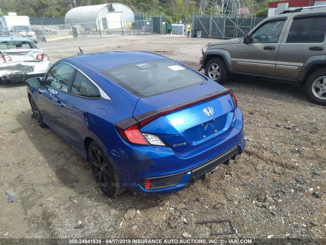 2HGFC4B88KH301756 - 2019 HONDA CIVIC SPORT 蓝色 照片 3