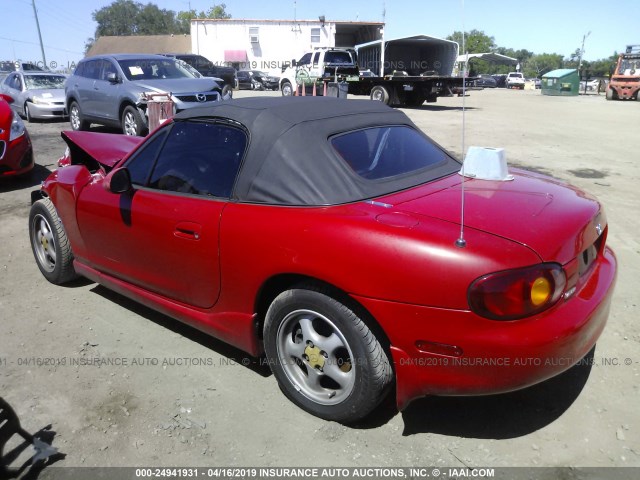 JM1NB3536X0137345 - 1999 MAZDA MX-5 MIATA RED photo 3