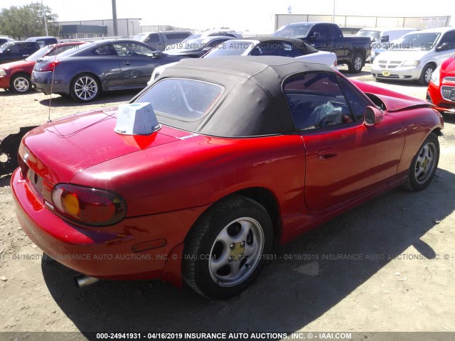 JM1NB3536X0137345 - 1999 MAZDA MX-5 MIATA RED photo 4