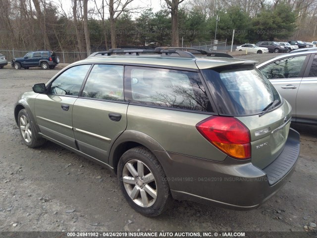 4S4BP61C177346281 - 2007 SUBARU LEGACY OUTBACK 2.5I GREEN photo 3