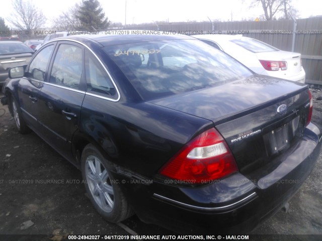 1FAFP25105G182404 - 2005 FORD FIVE HUNDRED LIMITED BLACK photo 3