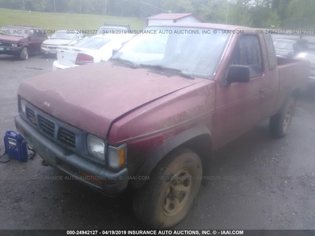 1N6SD16YXPC342688 - 1993 NISSAN TRUCK KING CAB RED photo 2