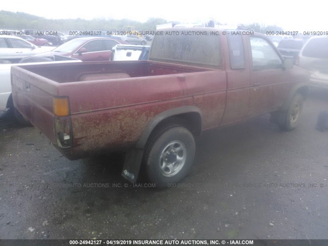 1N6SD16YXPC342688 - 1993 NISSAN TRUCK KING CAB RED photo 4