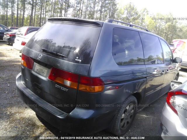 5FNRL18044B066583 - 2004 HONDA ODYSSEY EXL BLUE photo 4