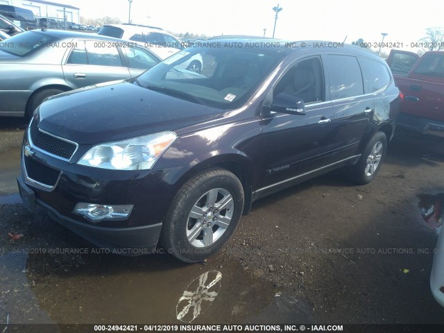 1GNER23D19S175811 - 2009 CHEVROLET TRAVERSE LT PURPLE photo 2