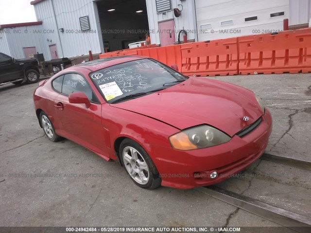 KMHHN65F33U055443 - 2003 HYUNDAI TIBURON RED photo 1