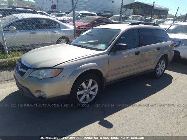 4S4BP61C387311954 - 2008 SUBARU OUTBACK 2.5I GOLD photo 2