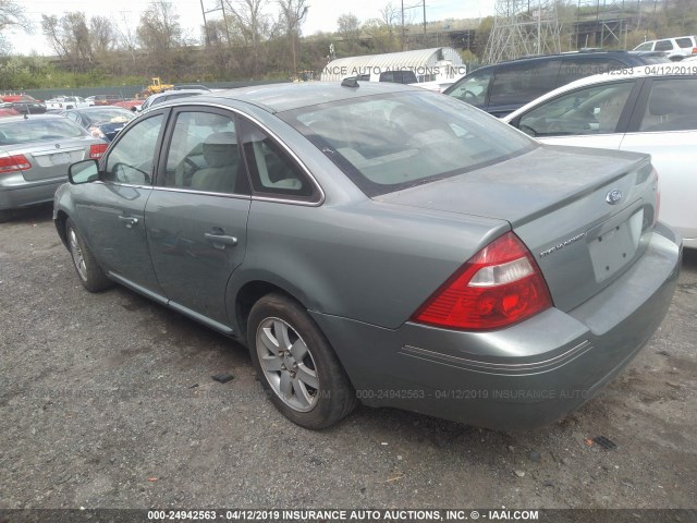 1FAHP24117G134021 - 2007 FORD FIVE HUNDRED SEL GREEN photo 3