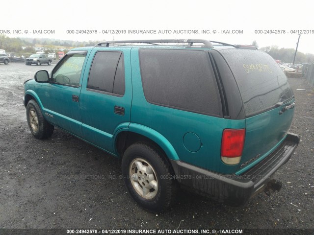 1GNDT13W6SK158906 - 1995 CHEVROLET BLAZER TURQUOISE photo 3