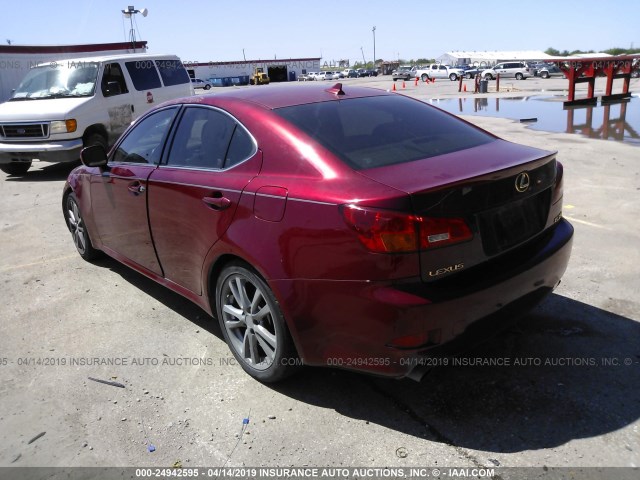 JTHBE262275014881 - 2007 LEXUS IS 350 RED photo 3