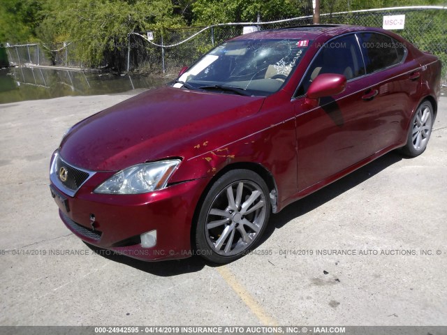 JTHBE262275014881 - 2007 LEXUS IS 350 RED photo 6