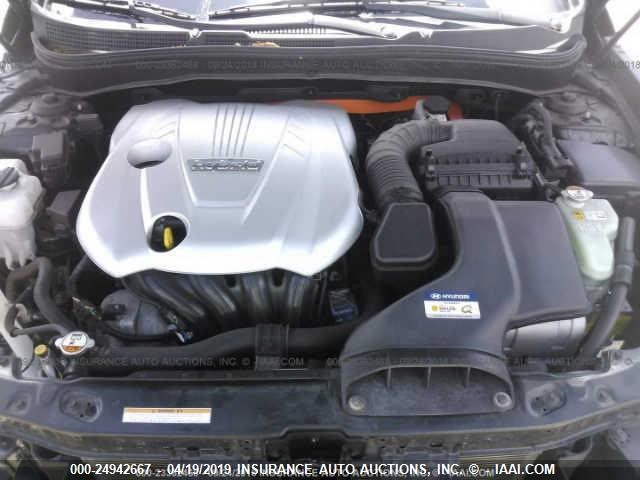 KMHEC4A40CA062997 - 2012 HYUNDAI SONATA HYBRID BLACK photo 10