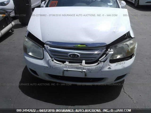 KNAFE121375386981 - 2007 KIA SPECTRA EX/LX WHITE photo 6