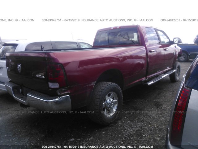 3D7TT2CT3AG125485 - 2010 DODGE RAM 2500 RED photo 4