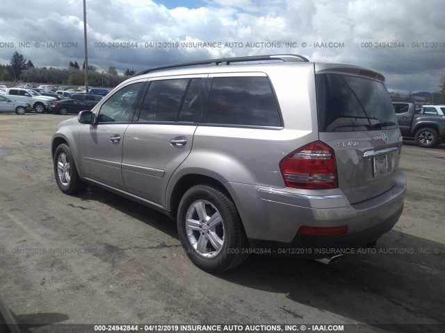 4JGBF71EX7A243020 - 2007 MERCEDES-BENZ GL 450 4MATIC SILVER photo 3