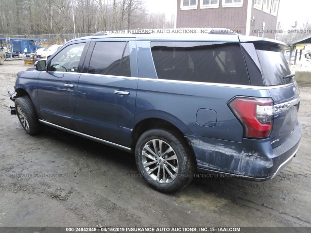 1FMJK1KT2JEA41788 - 2018 FORD EXPEDITION MAX LIMITED BLUE photo 3