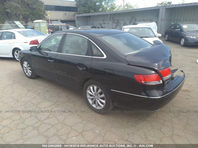 KMHFC46F27A171966 - 2007 HYUNDAI AZERA SE/LIMITED BLACK photo 3